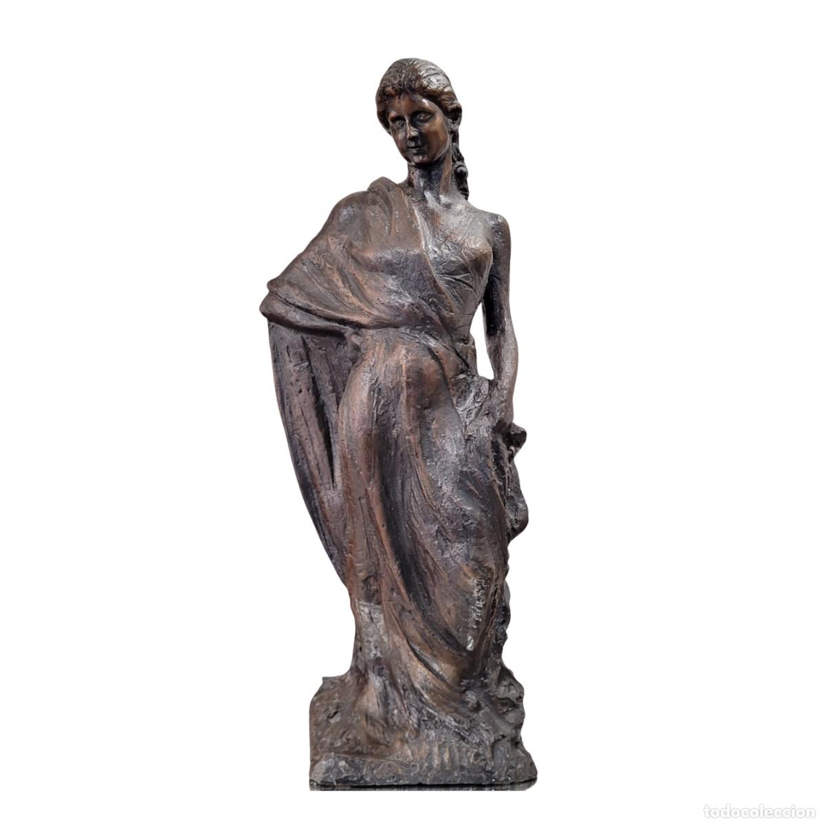Arte: Escultura &rdquo;Mujer&rdquo; Sebasti&aacute;n Miranda, Bronce, s. XX - Espa&ntilde;a