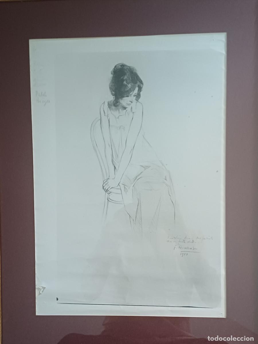 Arte: DIBUJO A L&Aacute;PIZ DEDICADO Y FIRMADO DEL PINTOR MALAGUE&Ntilde;O F&Eacute;LIX REVELLO DE TORO ( A&Ntilde;O 1987 )
