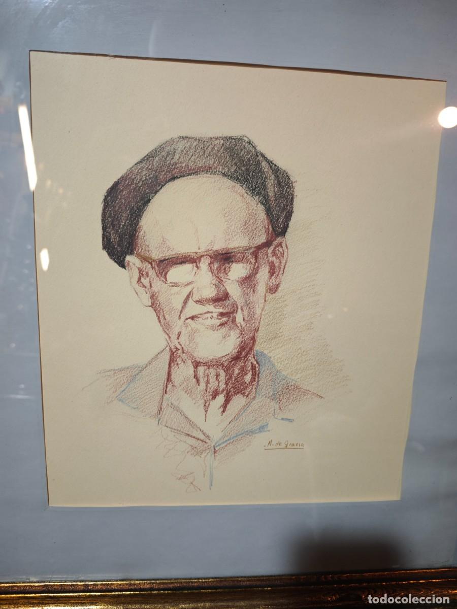 Arte: Dibujo Retrato de Anciano con Boina &ndash; Manuel de Gracia