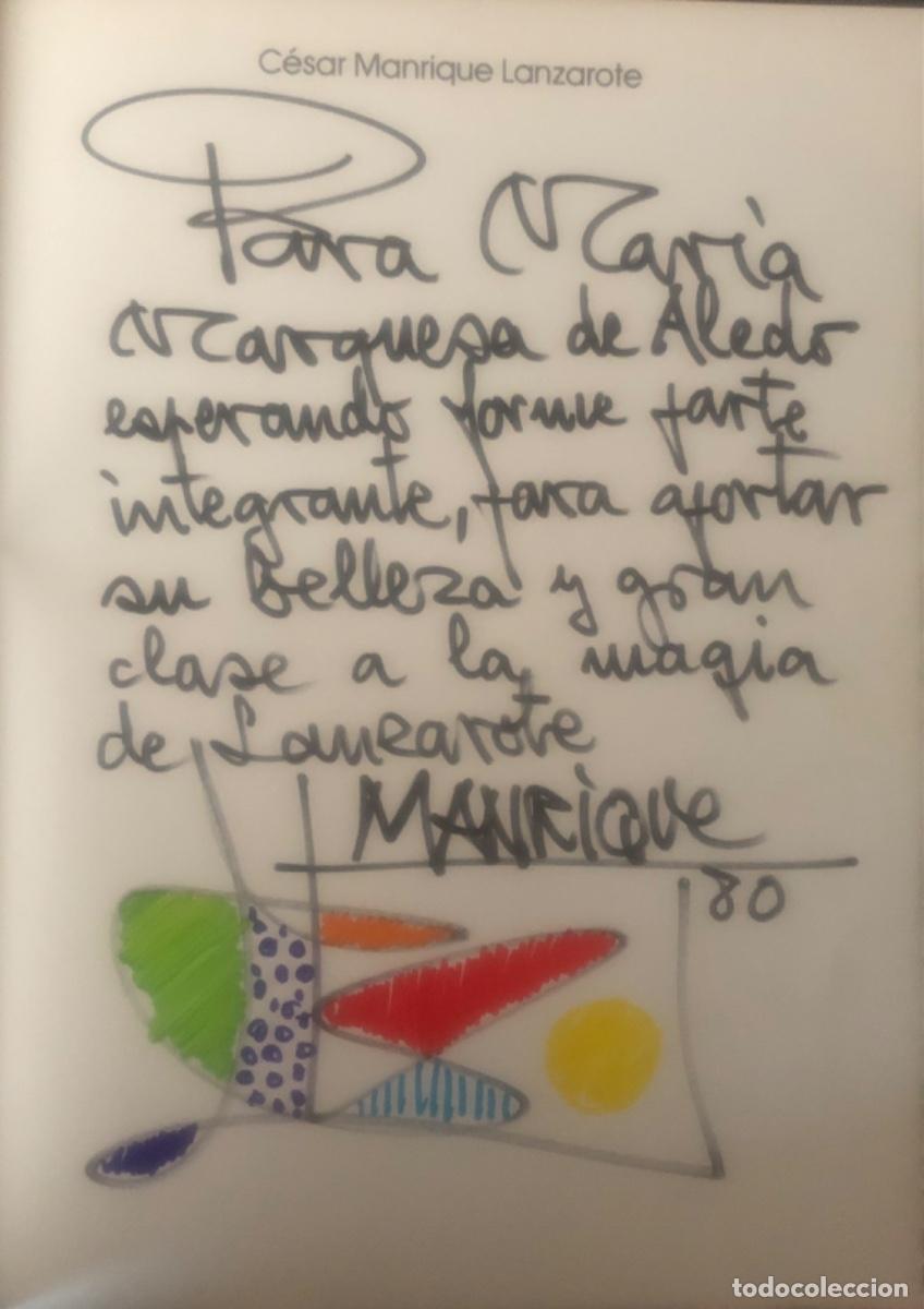 Arte: Dibujo dedicatoria de Cesar Manrique