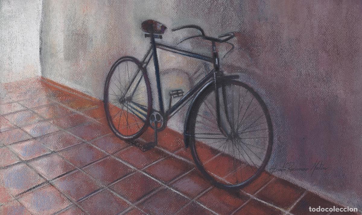 Arte: Ilustraci&oacute;n original a pastel de bicicleta cl&aacute;sica