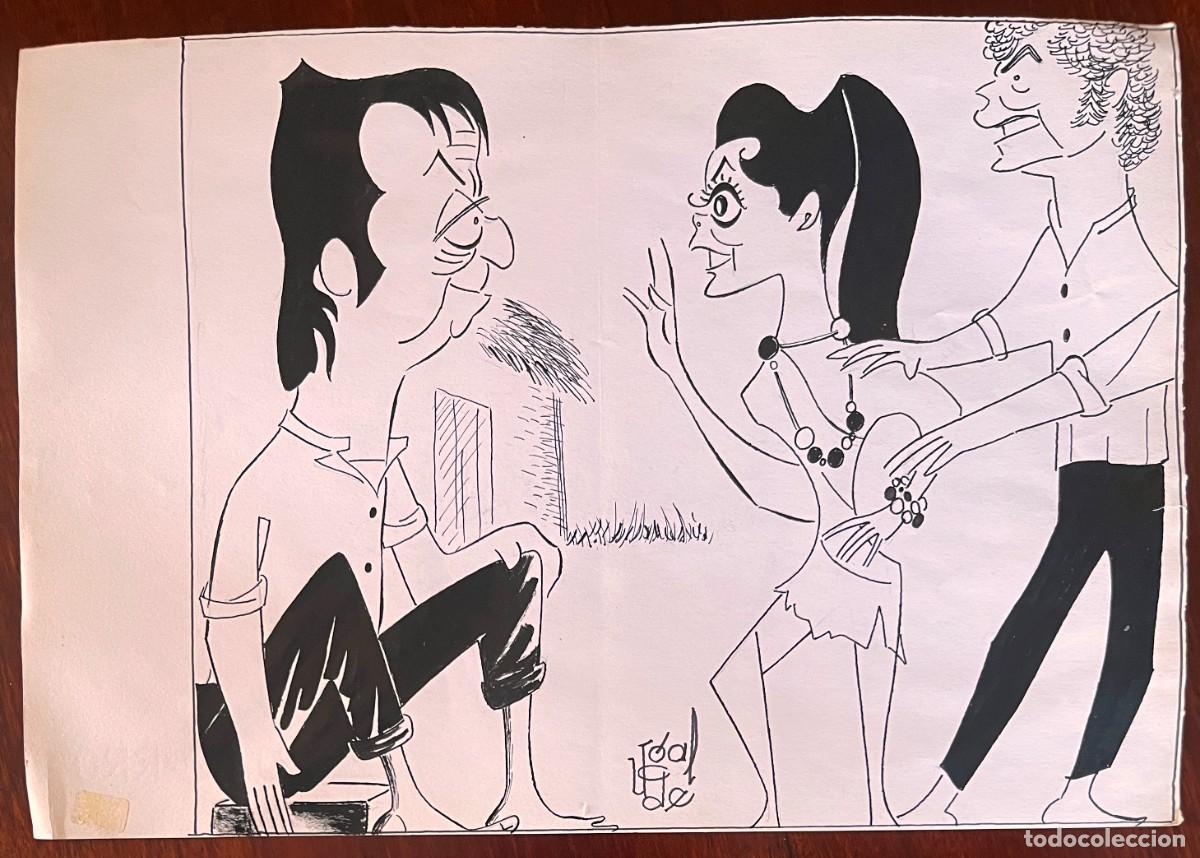Arte: FRANCISCO UGALDE PRADO, 3 CARICATURAS ORIGINALES DE ACTORES DE TEATRO