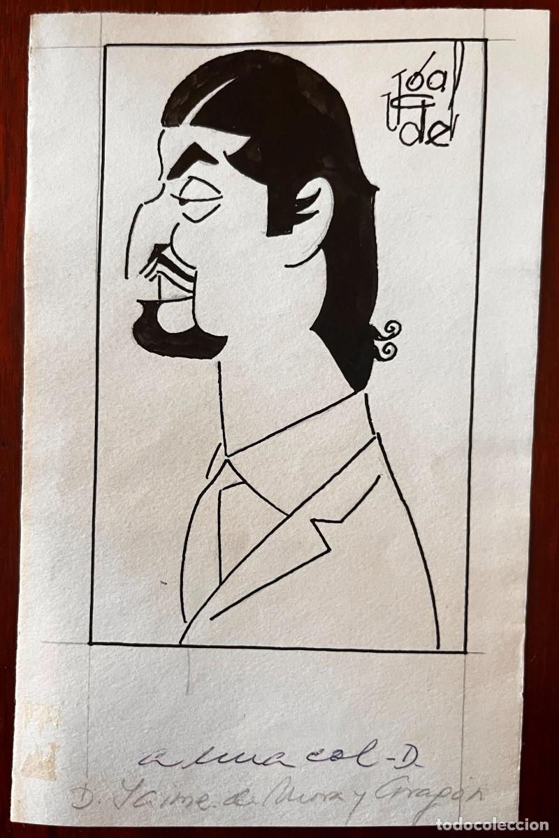 Arte: FRANCISCO UGALDE, CARICATURA ORIGINAL DE JAIME DE MORA Y ARAG&Oacute;N, DIBUJO A TINTA FIRMADO, 16,3 &times; 1