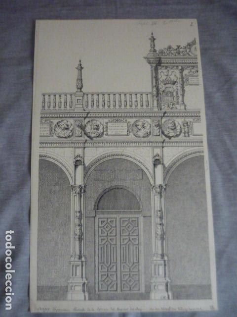 Arte: BURGOS HOSPITAL DEL REY DIBUJO A PLUMILLA ORIGINAL CONSTANTIN UHDE ARQUITECTO ALEMAN 1888 1889