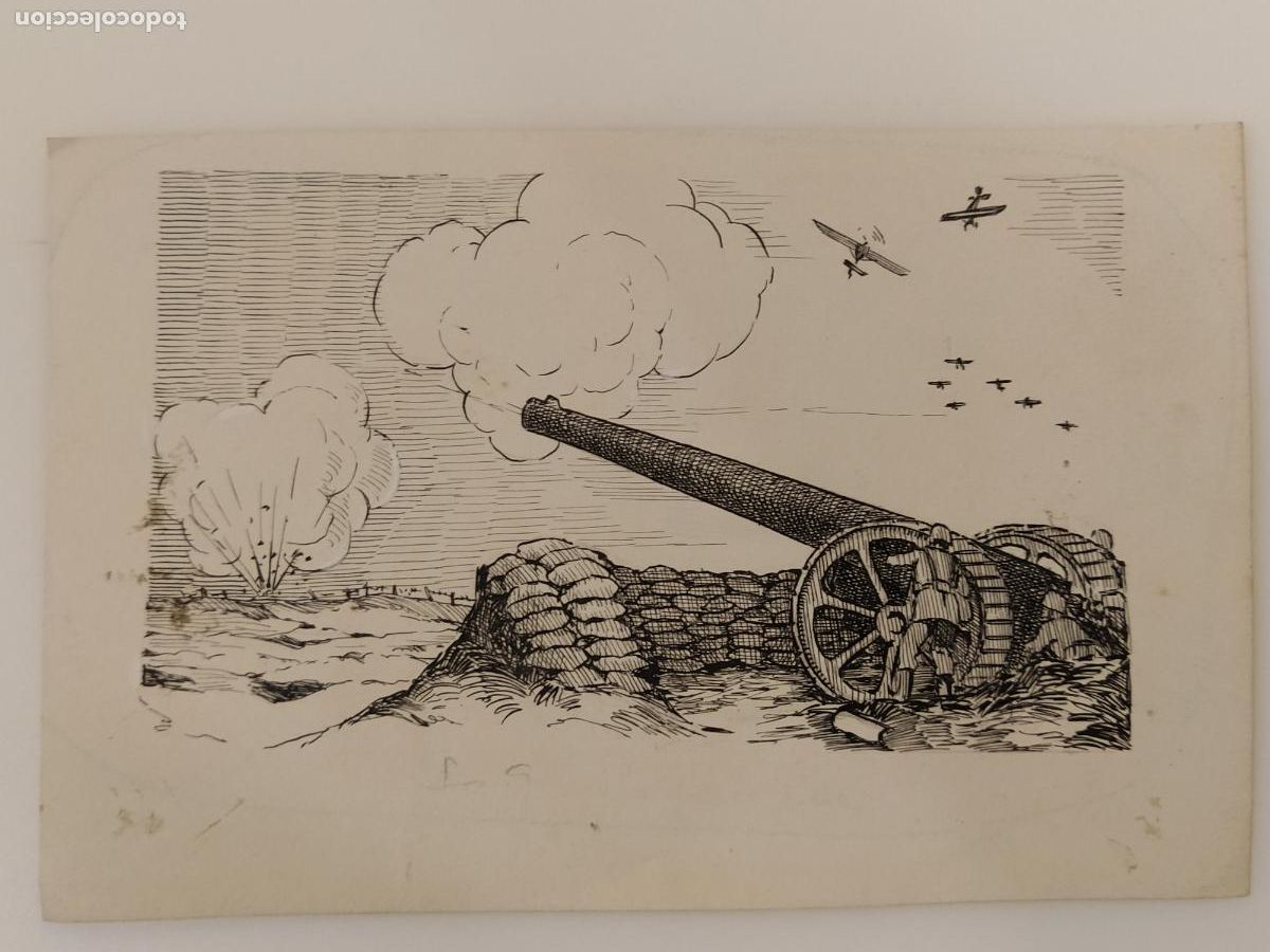 Arte: DIBUJO ORIGINAL A MANO - GUERRA -VEURE FOTOS-(K-16.116)