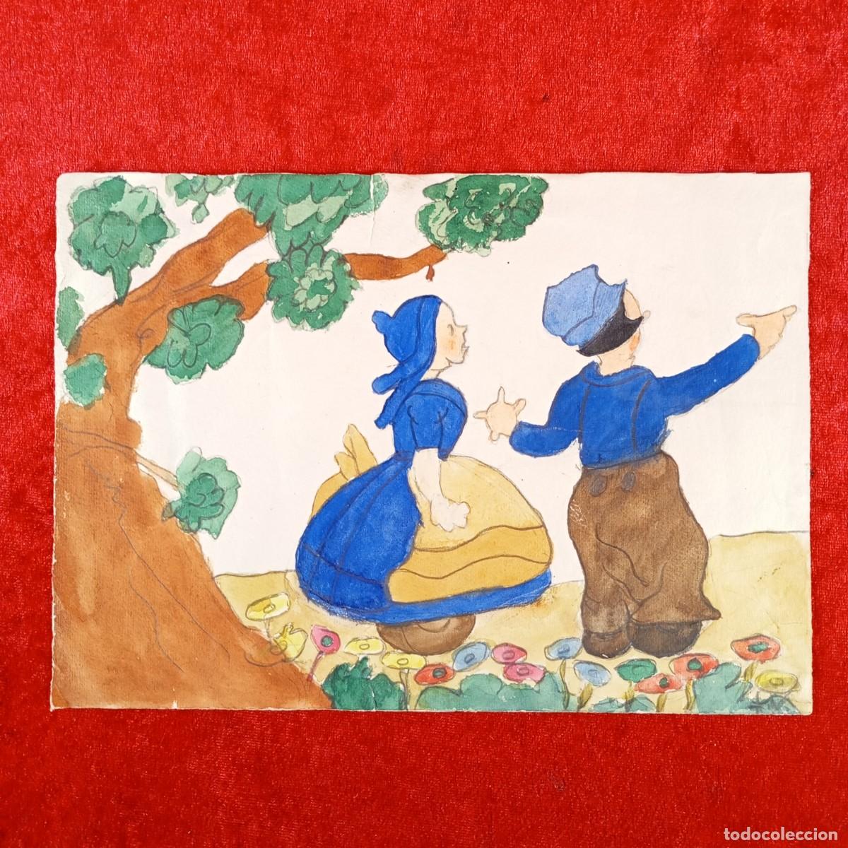Arte: DIBUJO INFANTIL - ACUARELA Y L&Aacute;PIZ - PRINCIPIOS SIGLO XX - DIBUJO INFANTIL - RARO / 643