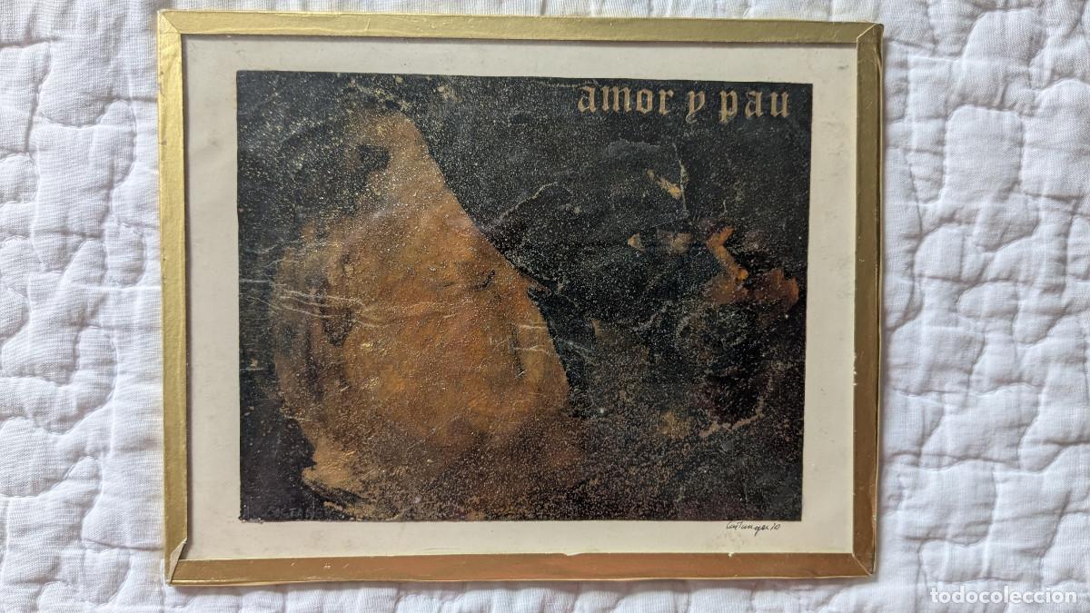 Arte: Juan Casta&ntilde;er Pay&aacute;:Felicitaci&oacute;n Navidad &rdquo;Amor y Pau&rdquo; 1970