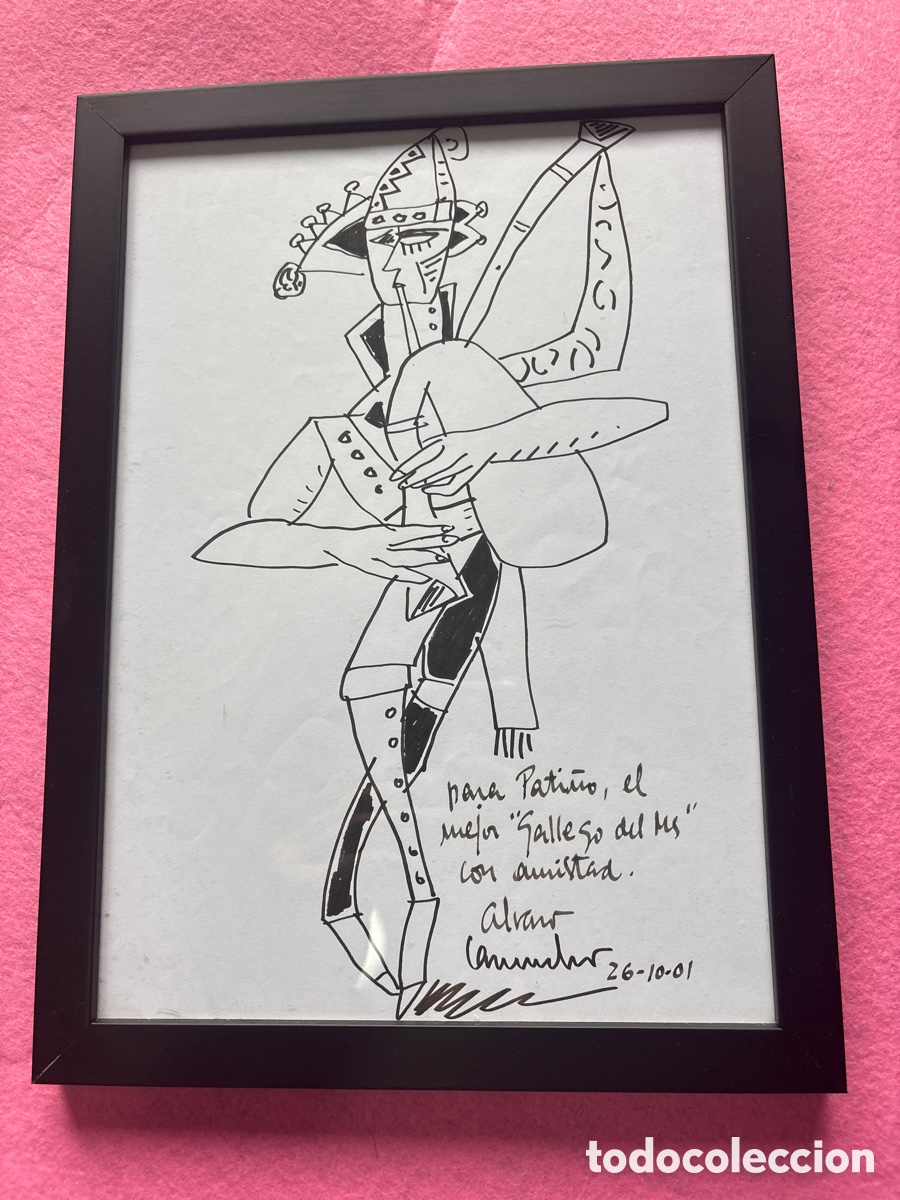 Kunst: Antiguo dibujo &Aacute;lvaro Caruncho dedicado a Pati&ntilde;o (A17)