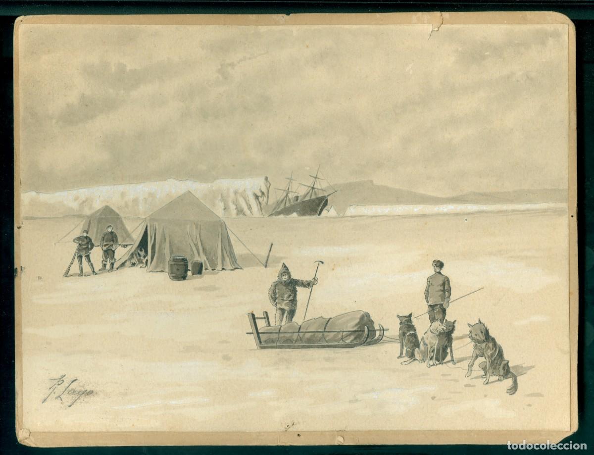 Arte: ILUSTRACI&Oacute;N - ANTARTIDA - 1920'S - FIRMADO P. LAGO