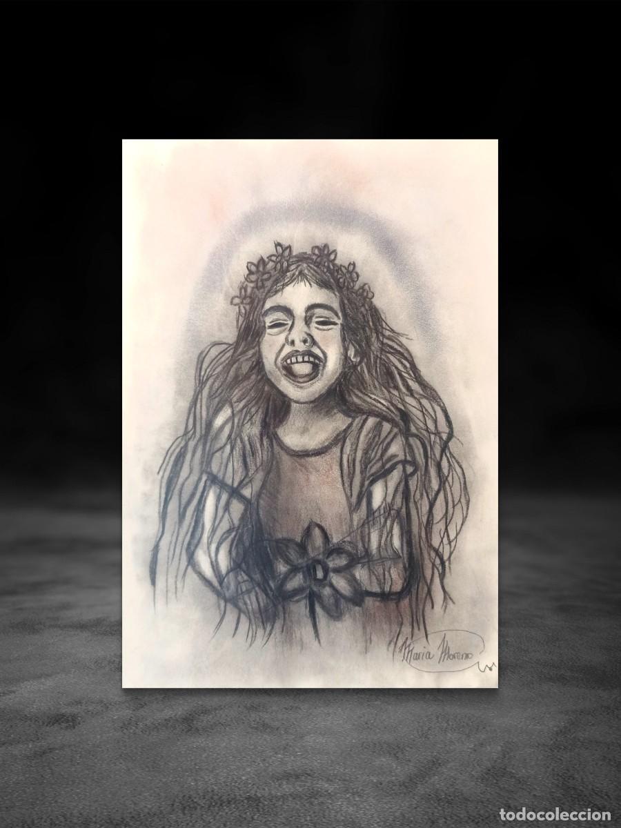 Arte: &rdquo; La inocencia&rdquo; Dibujo original en carboncillo grafito