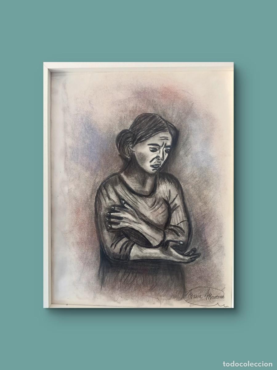 Arte: El rostro de la espera&rdquo;&rdquo; Dibujo original en carboncillo grafito