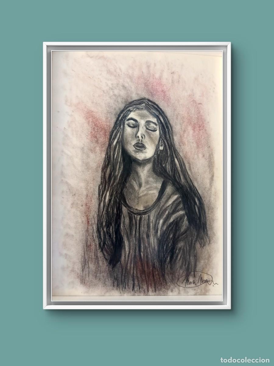 Arte: &rdquo;La mujer que sue&ntilde;a&rdquo; dibujo original en carboncillo grafito