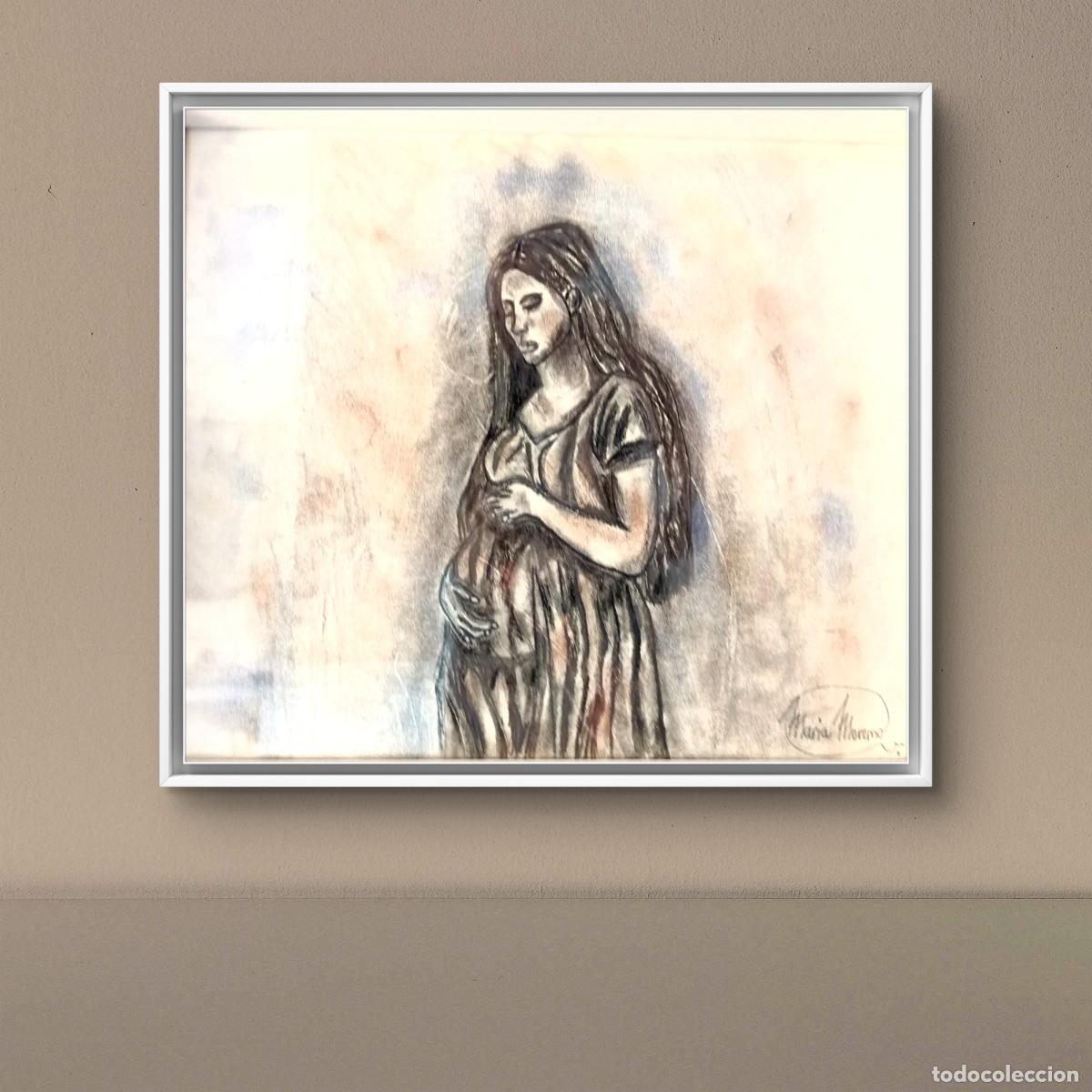 Arte: &rdquo;La portadora&rdquo; dibujo original en carboncillo grafito