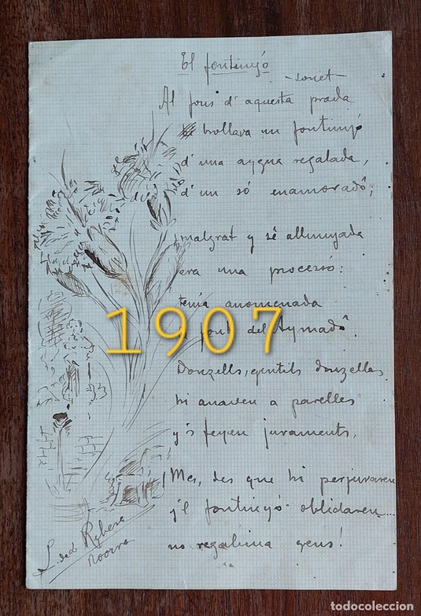 Arte: IGNASI RIBERA I ROVIRA POEMA I DIBUIX 1907 EL FONTINYO OR&Iacute;S OSONA