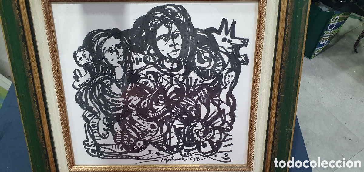 Arte: Luis Goibar. Dibujo a tinta sobre papel. Vigo. Pintor gallego. (L135)