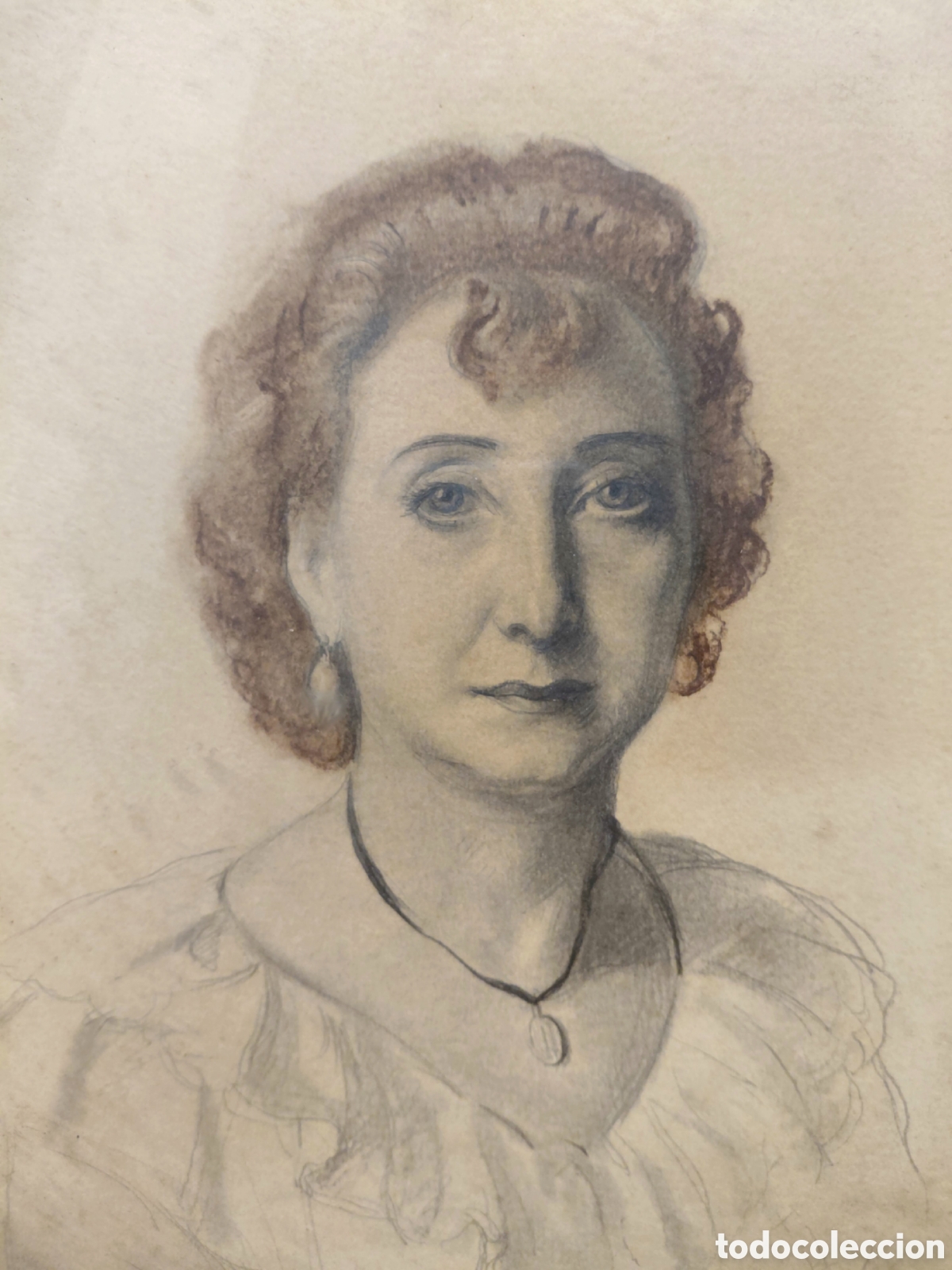Kunst: V&iacute;ctor Moya Calvo (1889-1972). Retrato, grafito y pastel sobre papel (1948).
