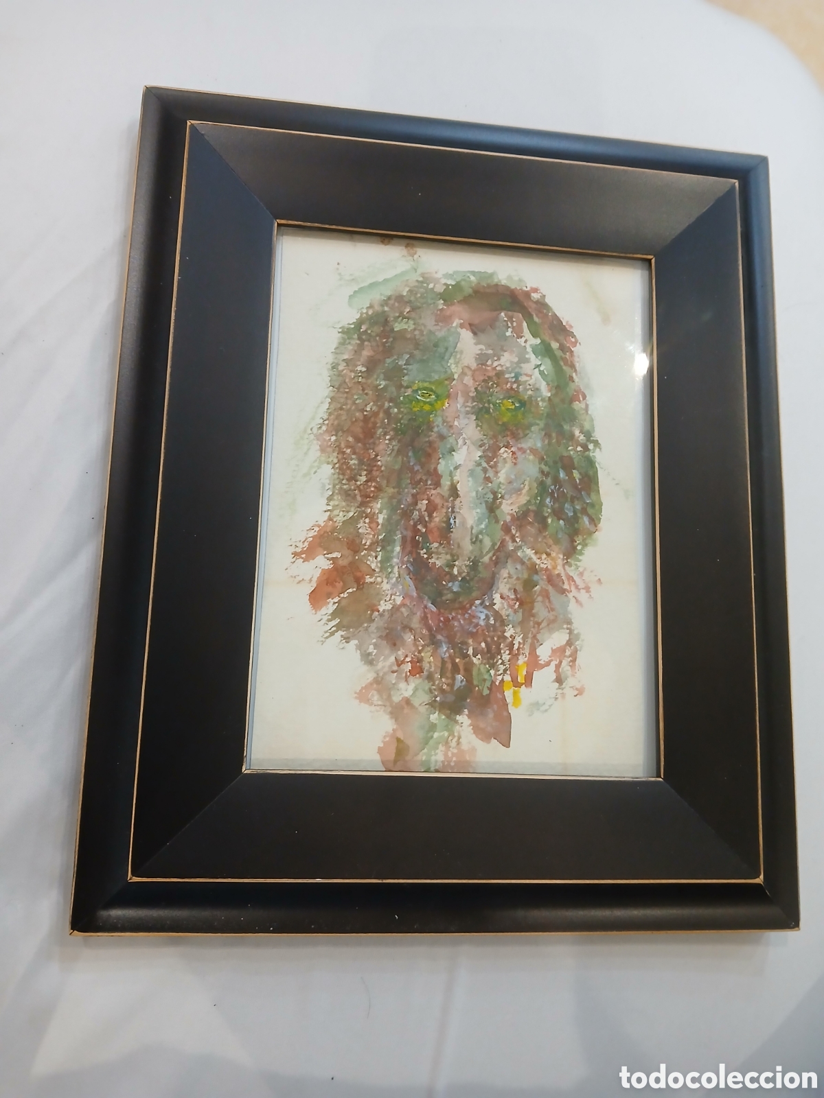 Arte: Dibujo acurela enmarcado sin indetificar