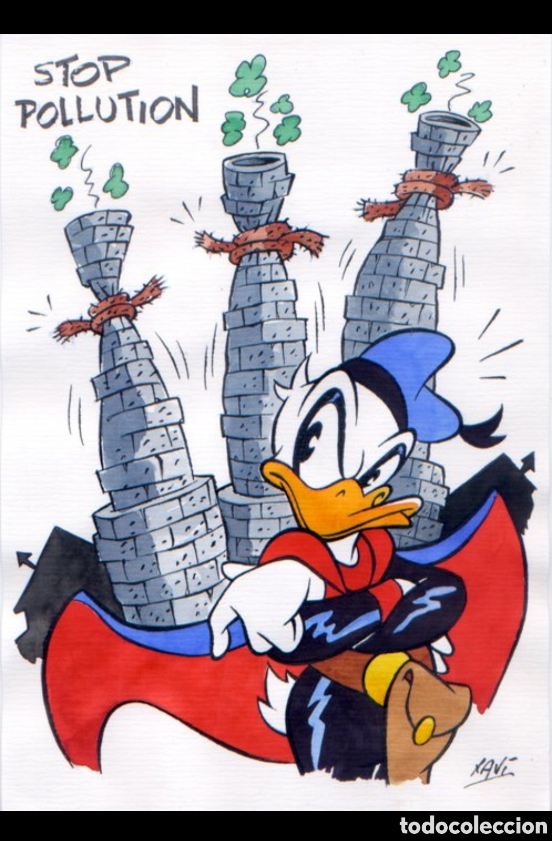 Arte: Dibujo original Firmado Disney DONALD, obra unica