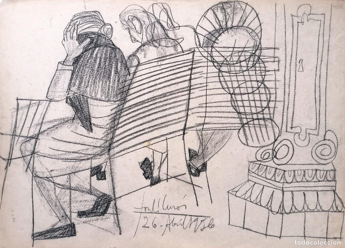 Arte: JORDI CUROS CERAS/PAPEL 50 X 36 CM. FIRMADO Y FECHADO 1956.