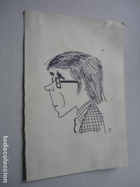 Art: ISAAC DEL RIVERO GUIONISTA DE CINE CARICATURA DIBUJO A MANO 24 X 16, CM