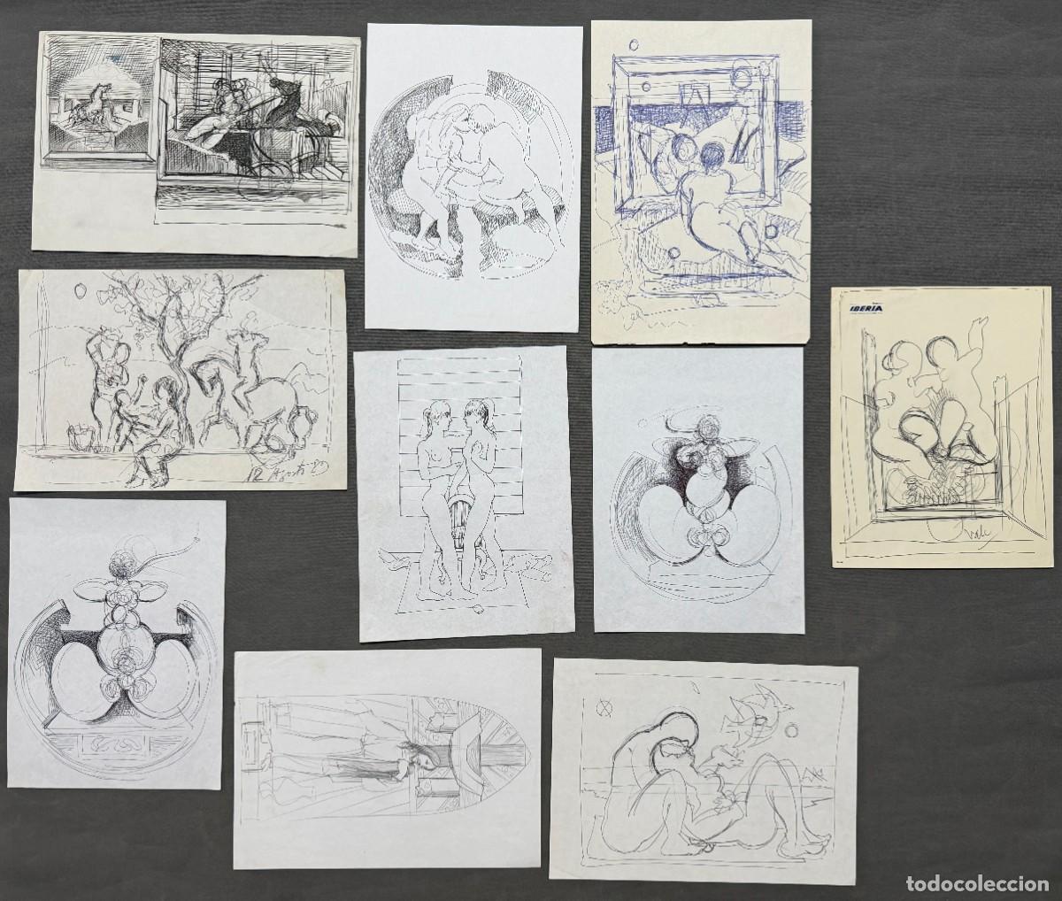 Arte: Paco hern&aacute;ndez , Francisco Hern&aacute;ndez ,lote de 10 dibujos originales variados , M&aacute;laga , V&eacute;lez M&aacute;laga