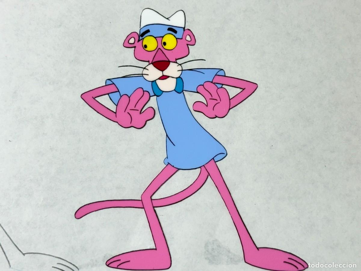 Art: DIBUJO Y CELULOIDE ORIGINAL DE LA PANTERA ROSA (A&Ntilde;OS 70) CERTIFICADO Y RARO