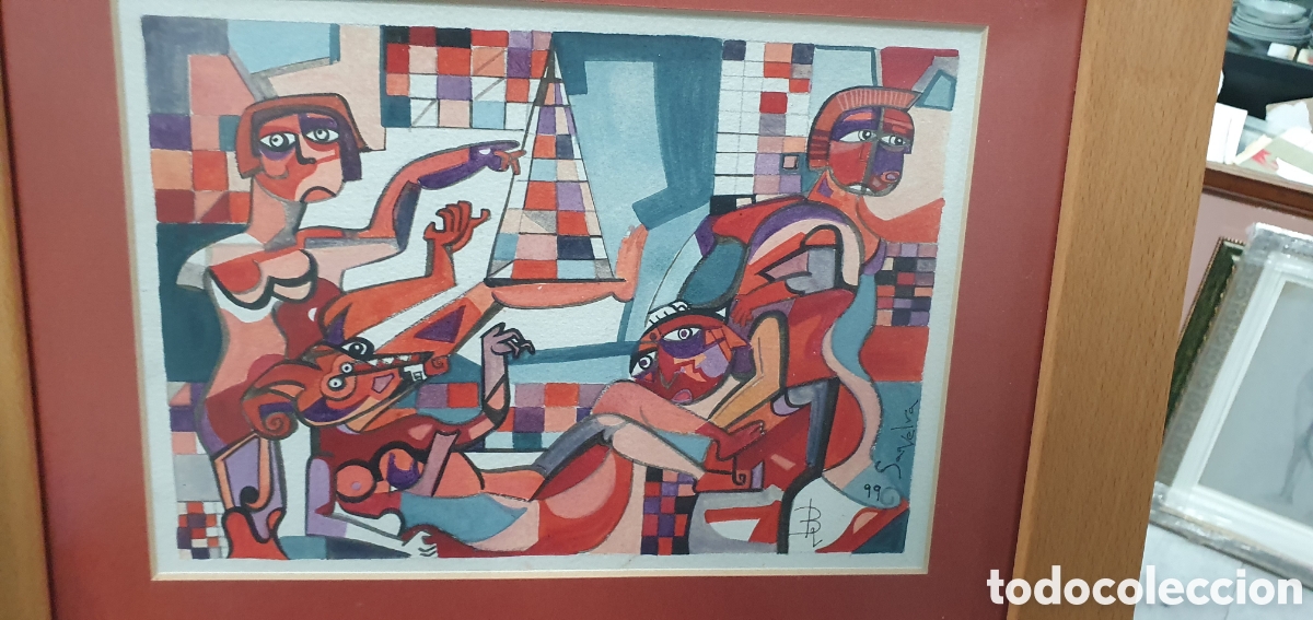 Arte: Dibujo tipo picassiano. Posiblemente pintor gallego. (L135)