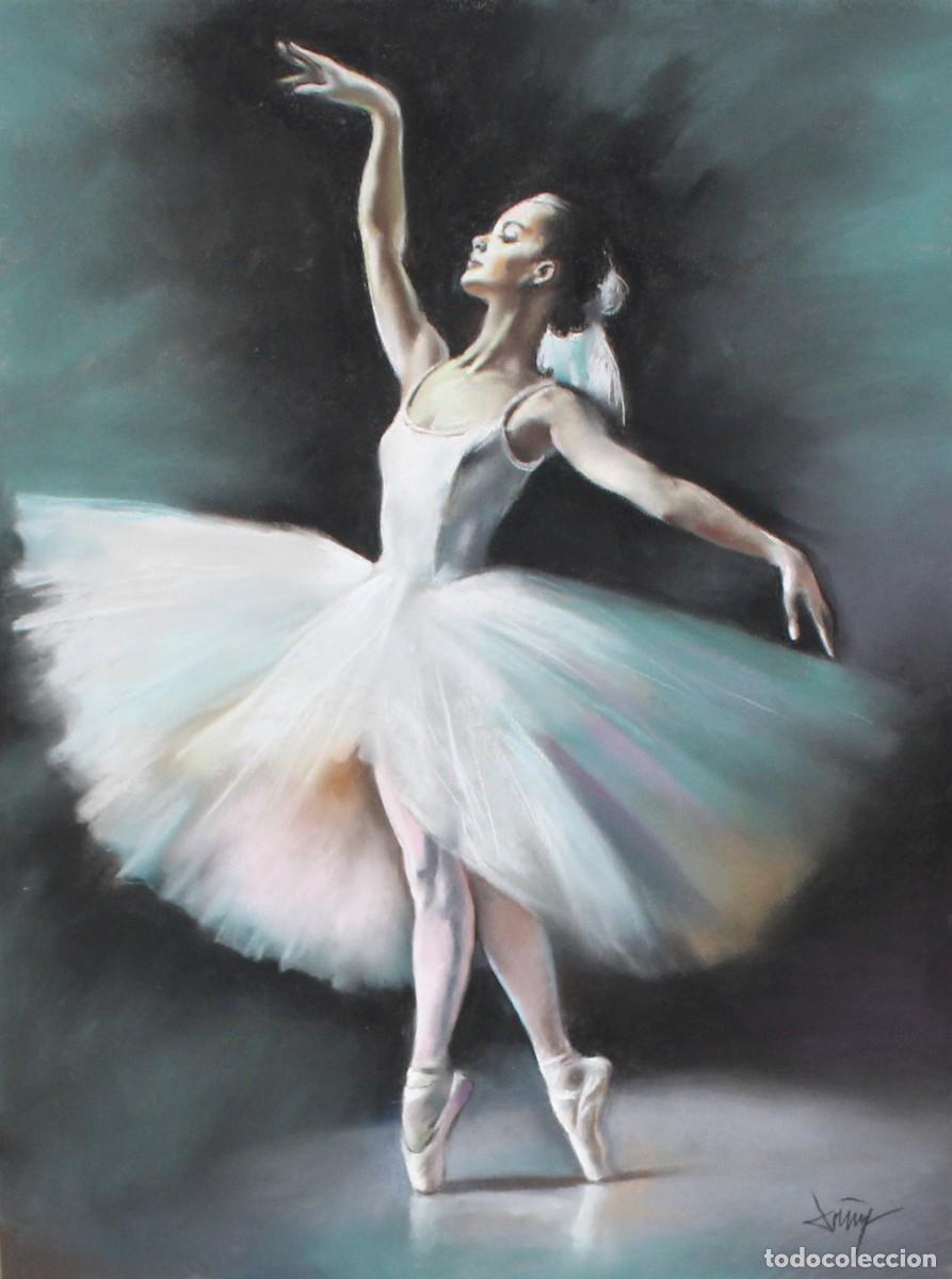 Arte: DOMINGO ALVAREZ GOMEZ (1942) DIBUJO A PASTEL. BAILARINA