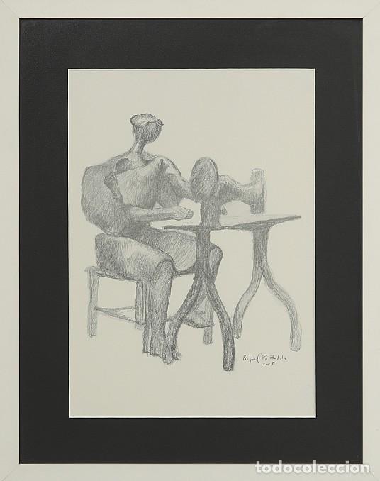 Arte: Dibujo &lsquo;Costurera&rdquo; de Rafael Pi Belda (Espa&ntilde;a, 2003)