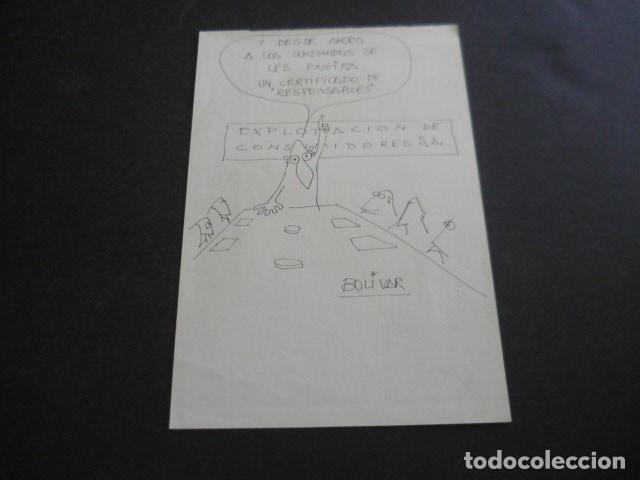 Arte: TIRA COMICA DEL ILUSTRADOR BOLIVAR DIBUJO ORIGINAL 14.5 X 21 CM