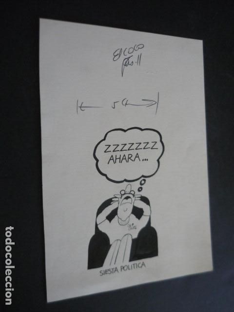 Art: TIRA COMICA DEL ILUSTRADOR QUIQUE DIBUJO ORIGINAL 17 X 23 CM