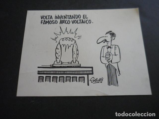 Art: TIRA COMICA DEL ILUSTRADOR SALAS DIBUJO ORIGINAL 16 X 21 CM
