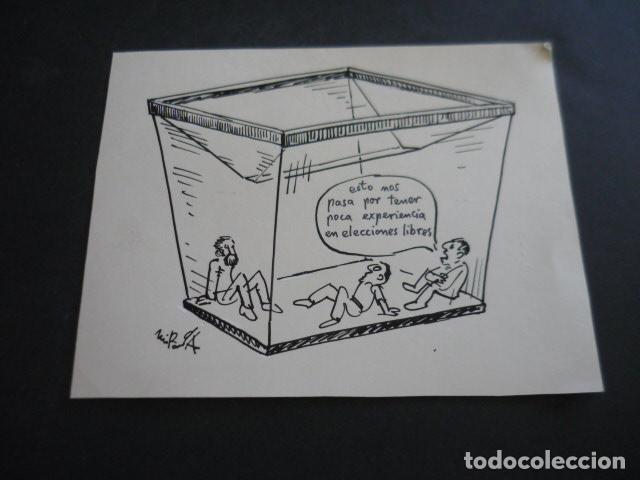 Art: TIRA COMICA DEL ILUSTRADOR LORENZO MIRANDA DIBUJO ORIGINAL 17 X 22 CM