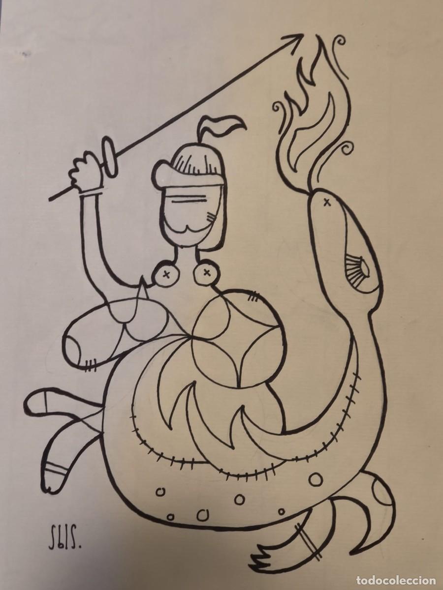 Arte: Original. Tinta sobre papel verjurado. 21x29cm. Sin t&iacute;tulo. Firmado SBLS