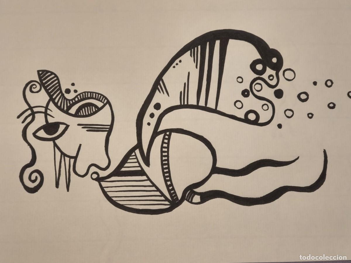 Art: Dibujo original, serie bestiarios. Tinta sobre papel verjurado. 21x29cm. Sin t&iacute;tulo. Firmado SBLS