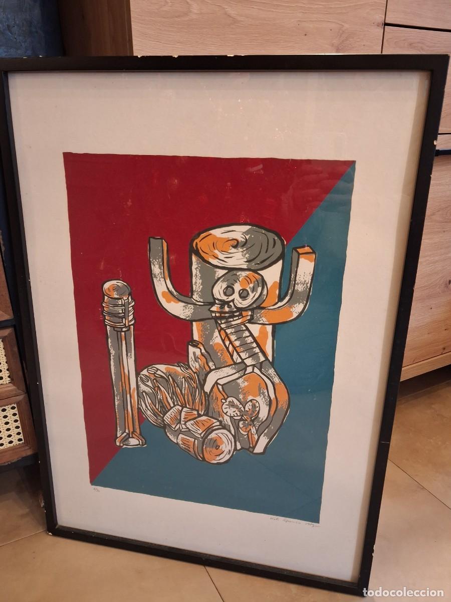 Arte: CUADRO CON DIBUJO MODERNO EDICION NUMERADA 6/50 FIRMADO VERTA APARIZIO 1985