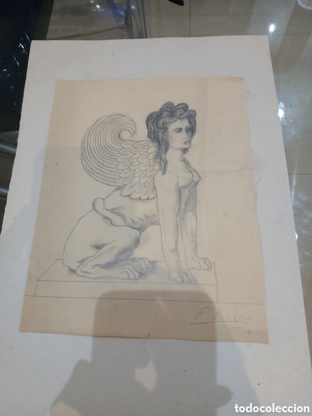Arte: Dibujo antiguo firmado reina esta se ve fotos