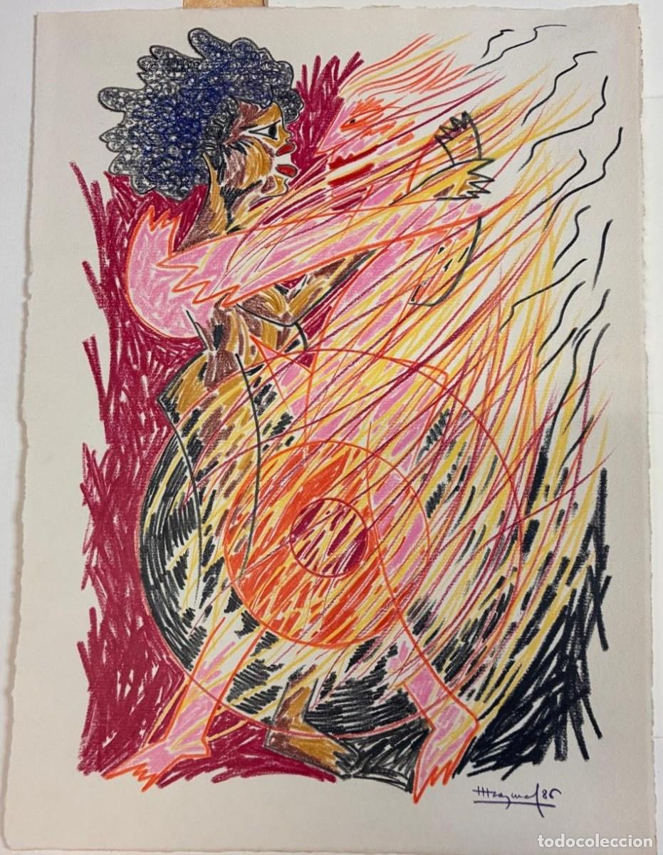 Arte: JOS&Eacute; LUIS PASCUAL (1947) - Dibujo color - Ceras