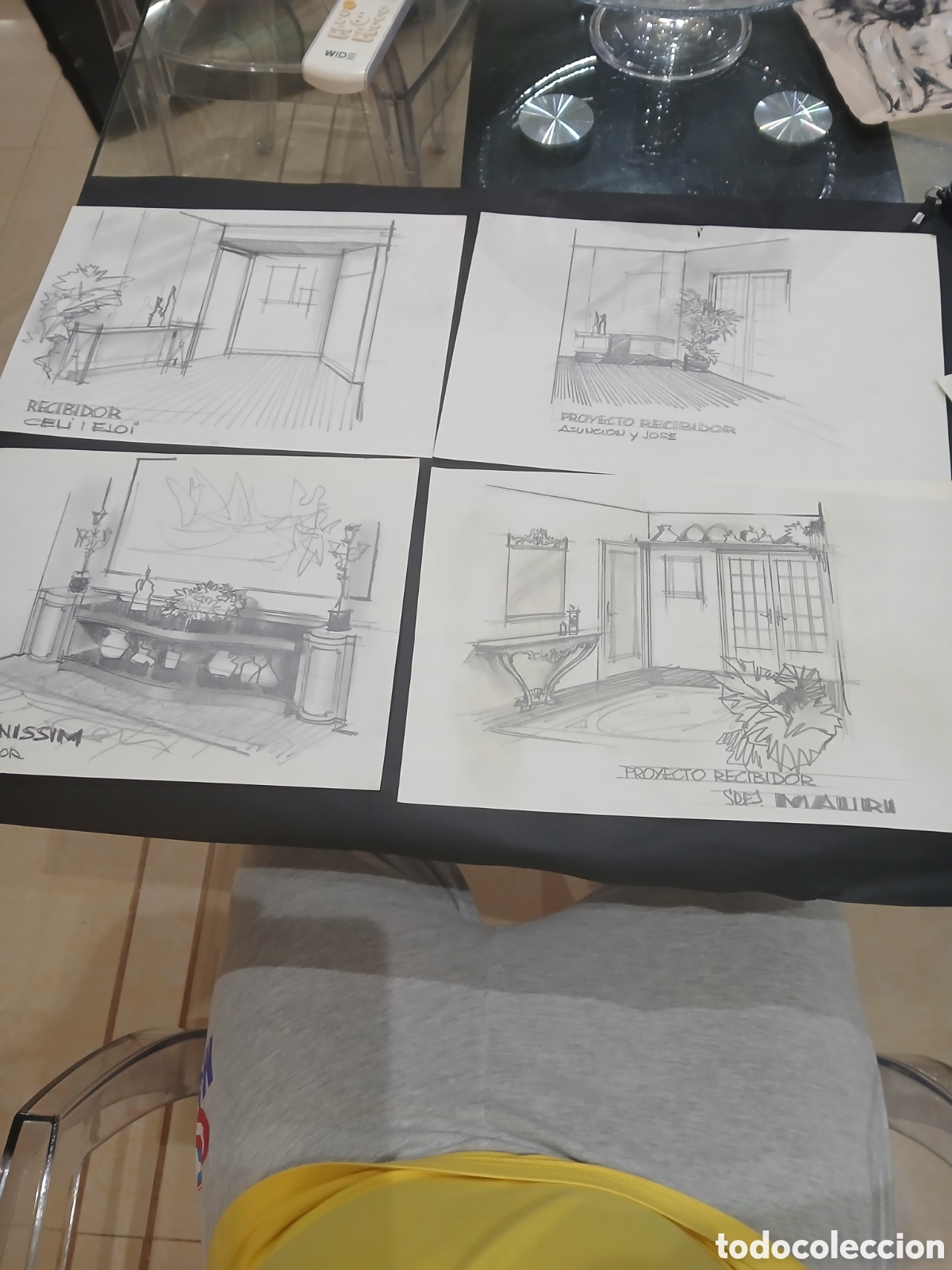 Arte: Lote de 4 dibujos decoracion