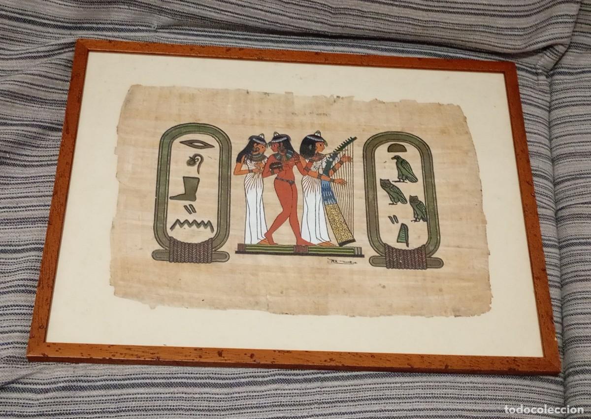 Arte: OBRA DE ARTE, PINTURA ARTESANAL SOBRE PAPIRO EGIPCIO ORIGINAL,CREADO EN EGIPTO, FIRMADO POR ARTISTA