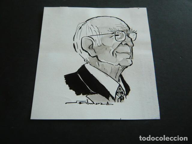Arte: SALVADO DE MADARIAGA ESCRITOR DIBUJO POR ALMARZA 16 X 14,5 CM
