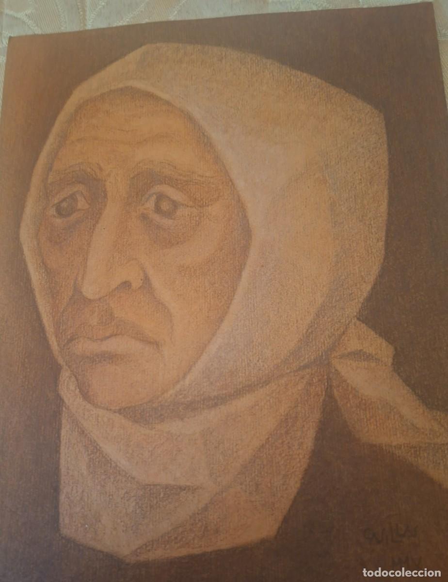 Arte: Cabeza de campesina. Obra original del gran artista Agust&iacute;n Casillas