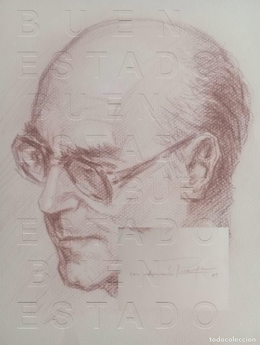 Arte: MINISTRO MANUEL CLAVERO AREVALO DIBUJO RETRATO EN SANGUINA FIRMADO &iquest;PUERTA? 45X32 CMS C32