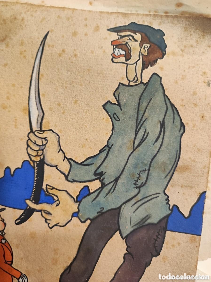 Arte: Antiguo dibujo gigante con navaja, a&ntilde;os 1919 firmado E. Ruiz Valencia