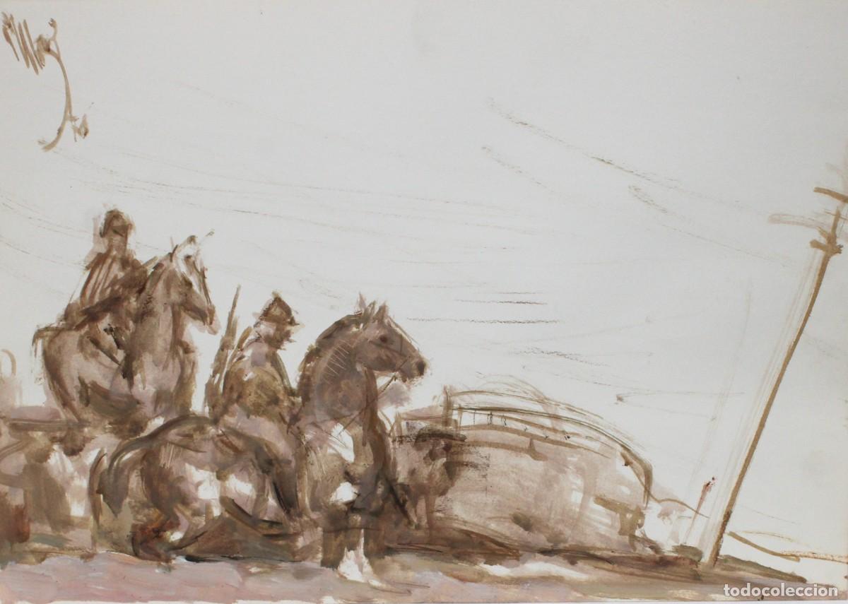 Arte: PEDRO MOZOS MART&Iacute;NEZ (1915 - 1983) TECNICA MIXTA. MILITARES