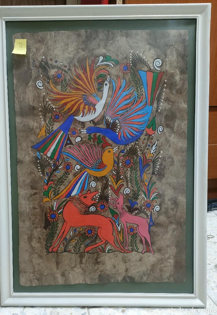 Arte: Pergamino Amate mexicano enmarcado