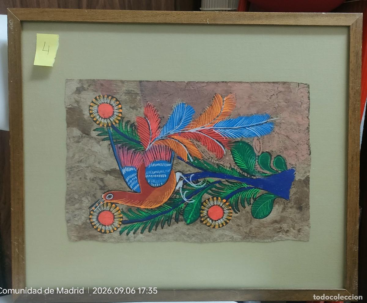 Arte: Pergamino Amate mexicano enmarcado