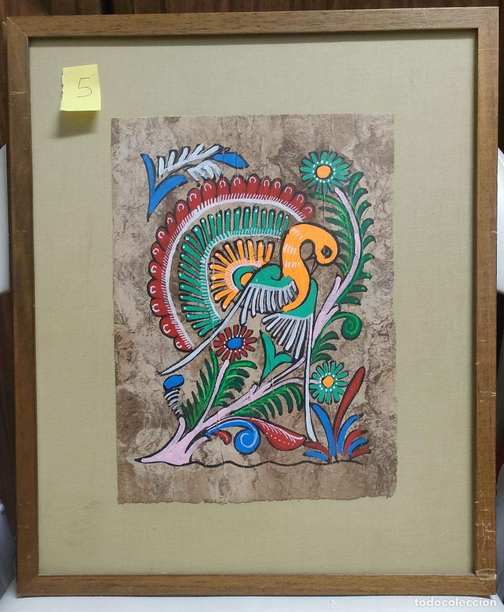 Arte: Pergamino Amate mexicano enmarcado