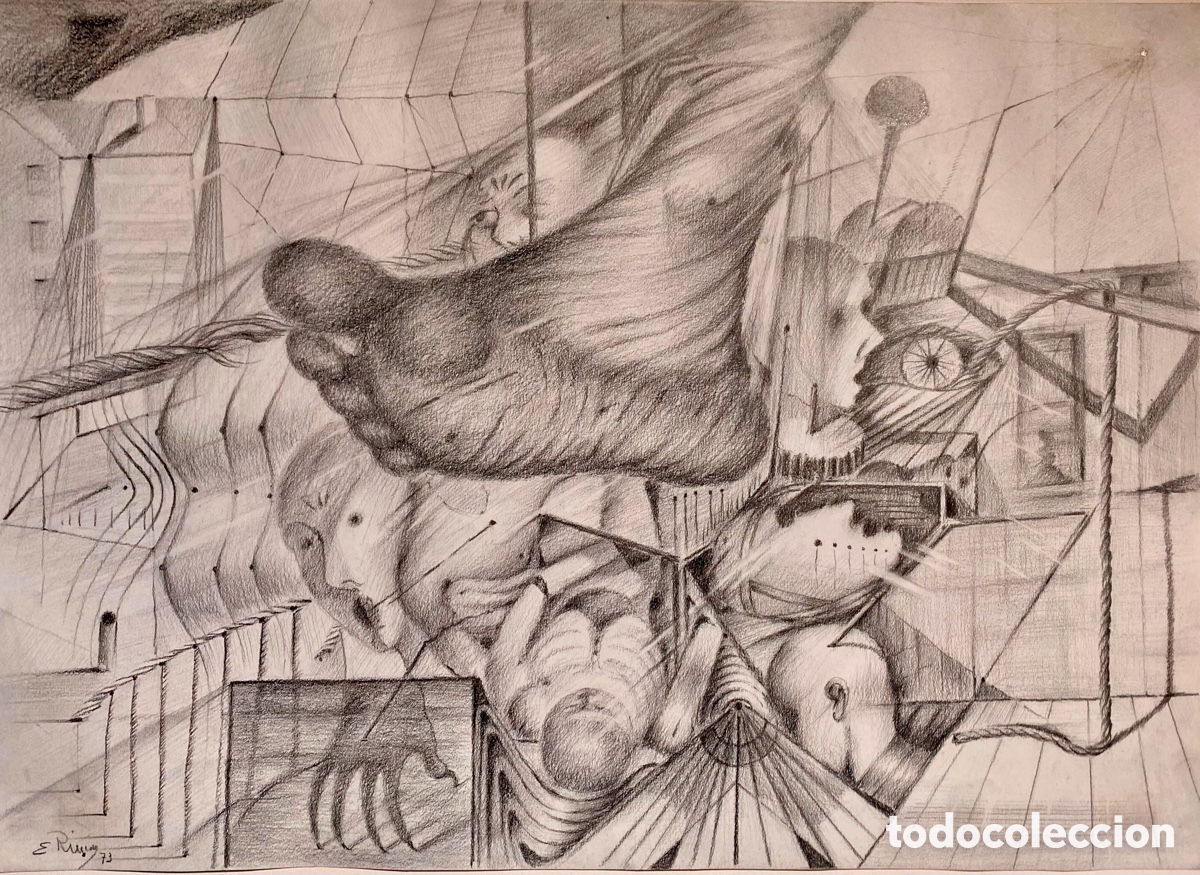 Arte: Dibujo original Eugenio Rinc&oacute;n 1973 - Foto 2