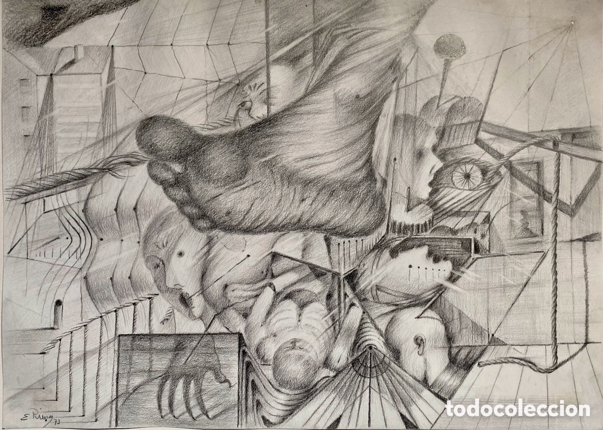 Arte: Dibujo original Eugenio Rinc&oacute;n 1973 - Foto 3